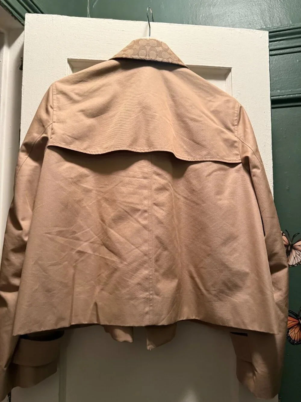 Coach Short Trench Coat With Signature Collar